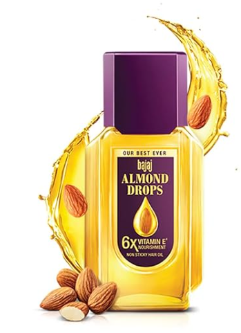 Bajaj Almond Hair Oil 200ml Pack of 25 | Non-Sticky Almond Drops Hair Oil for Strong, Soft & Shiny Hair