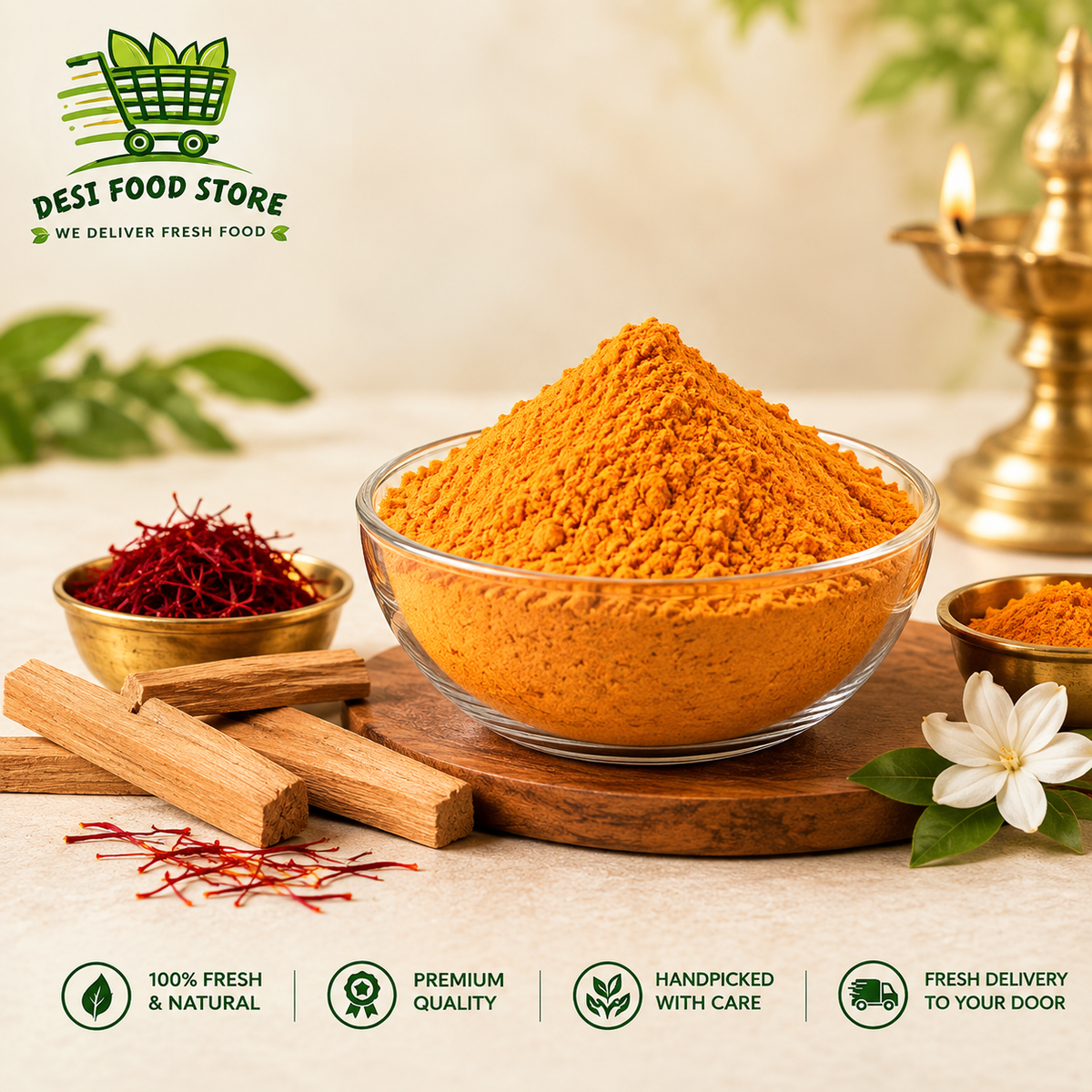Kesar Chandan Powder – Traditional Sandalwood & Kesar Powder