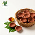 Handcrafted Clay Diya (Traditional Terracotta Oil Lamp with Floral Emboss)