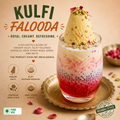 Kulfi Falooda – Creamy Indian Kulfi Dessert with Falooda Noodles & Rose Syrup