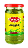 Telugu Foods Green Chilli Pickle Without Garlic 300g