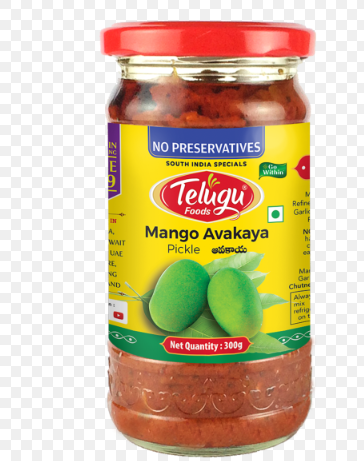 Telugu Foods Mango Pickle Without Garlic 300g
