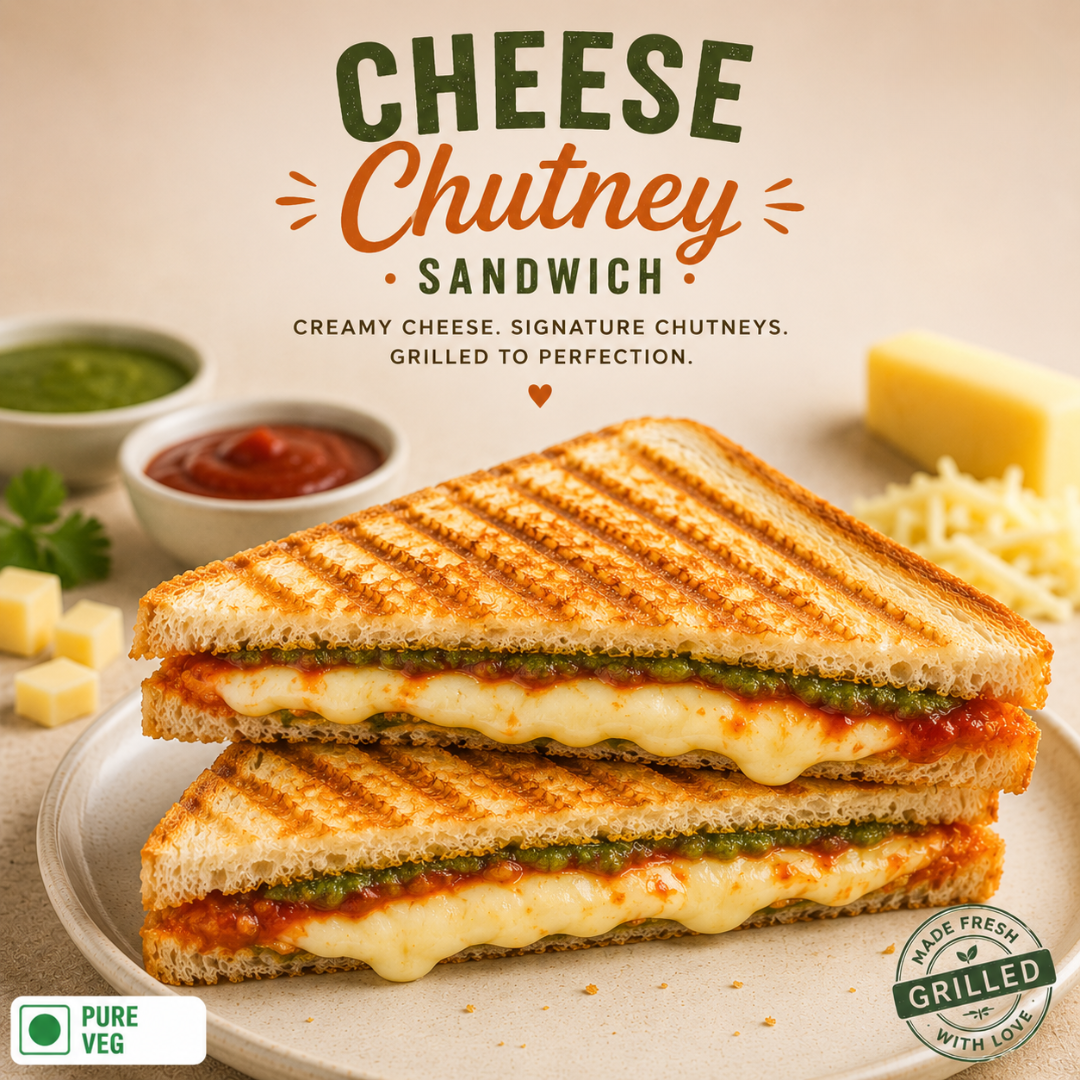 Cheese Chutney Sandwich | Creamy & Spicy Grilled Delight