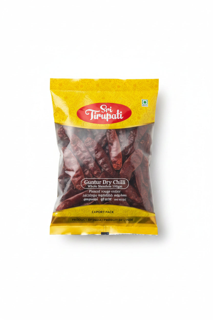 Guntur Dry Chilli Whole stemless 100g